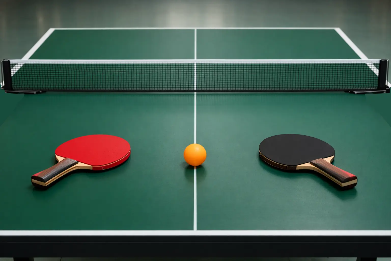 Mesa de tenis de mesa profesional con equipamiento reglamentario